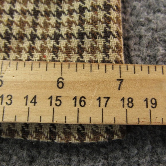 Houndstooth Pleated Trousers Mens 34x30 Brown Tan Side Adjusters Heritage Style - Picture 7 of 13